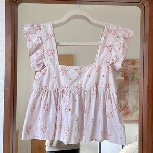 Vintage Ruffle Sleeve Top